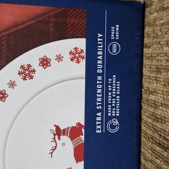 Corelle Winter Holiday Rudolph 12 Piece Dinnerware Set Christmas Winter New Year - Picture 2 of 8